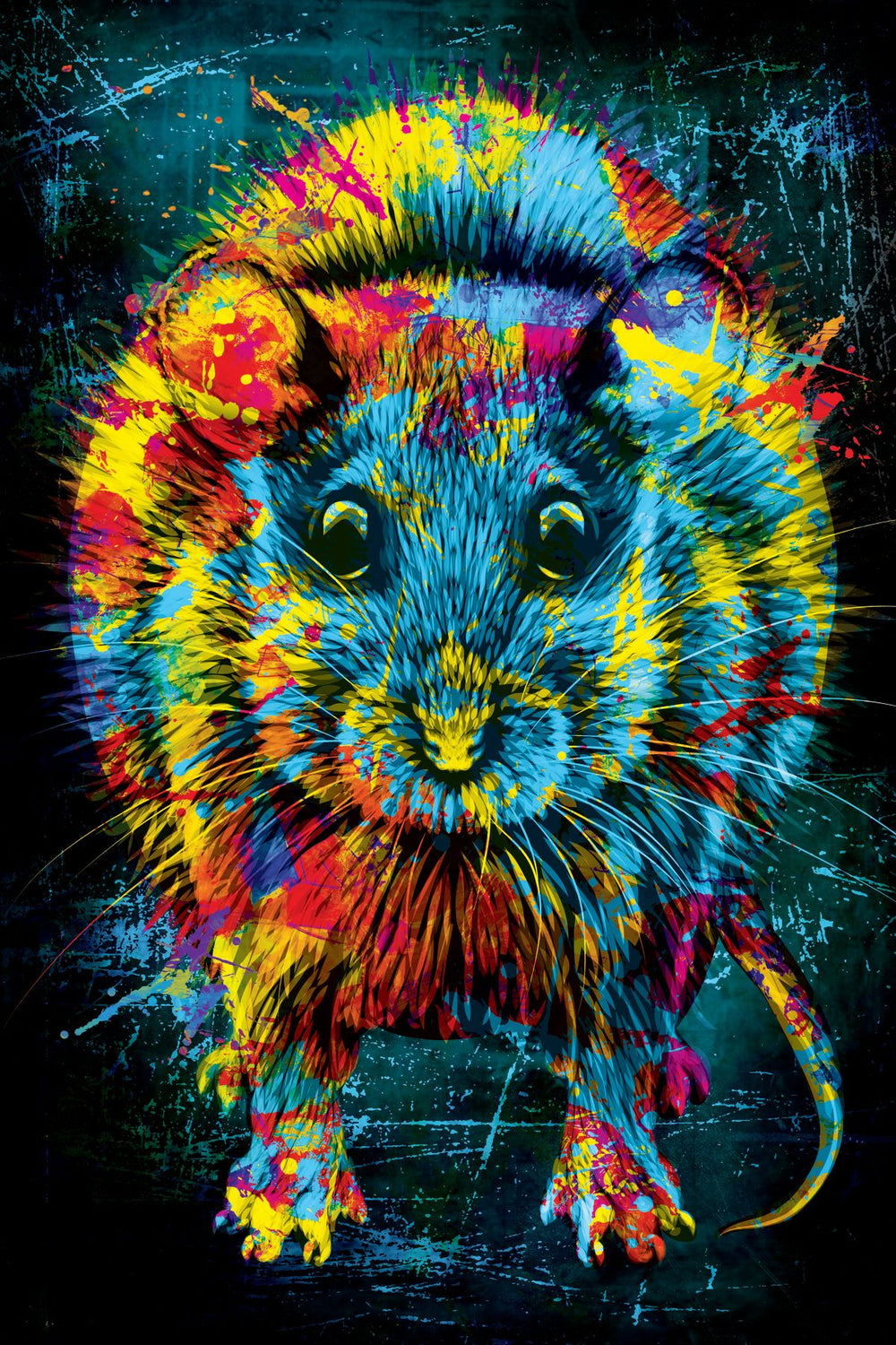 Rat In Grunge Colors