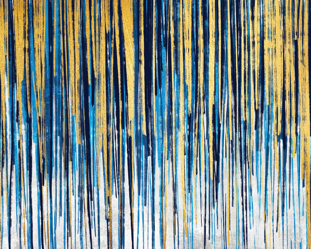 Blue And Gold Paint Drip