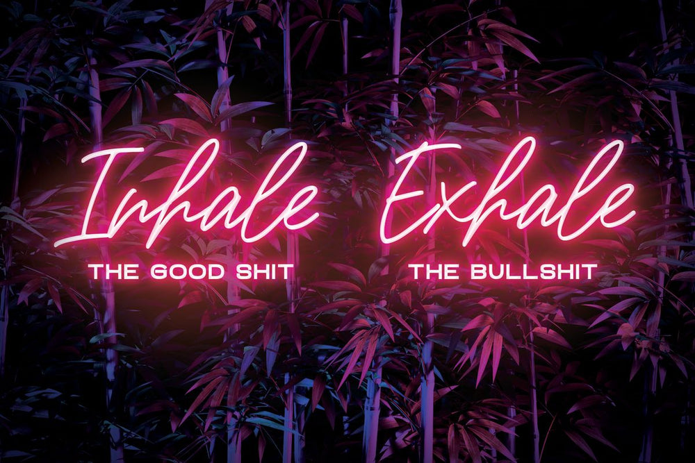 Inhale Exhale Neon Typography