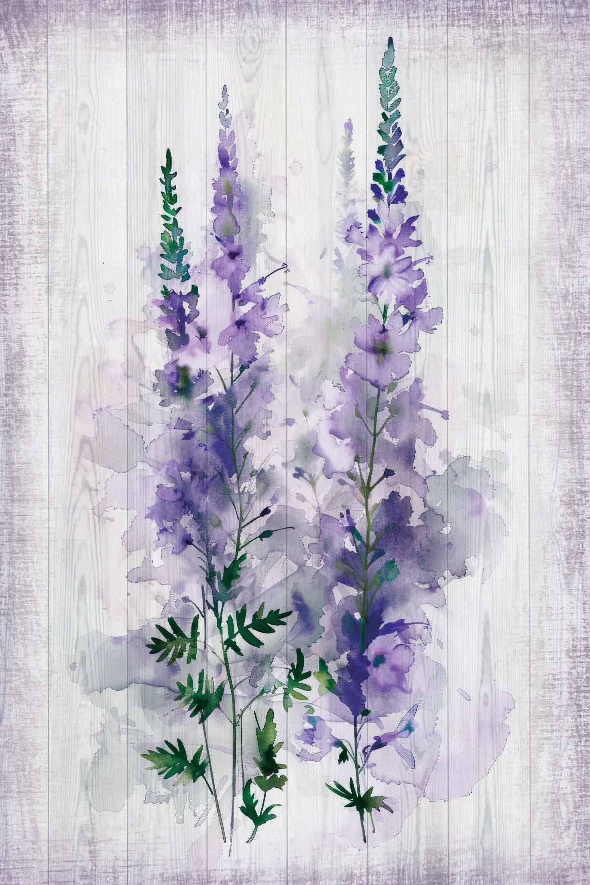 Watercolor Blooms In Purple