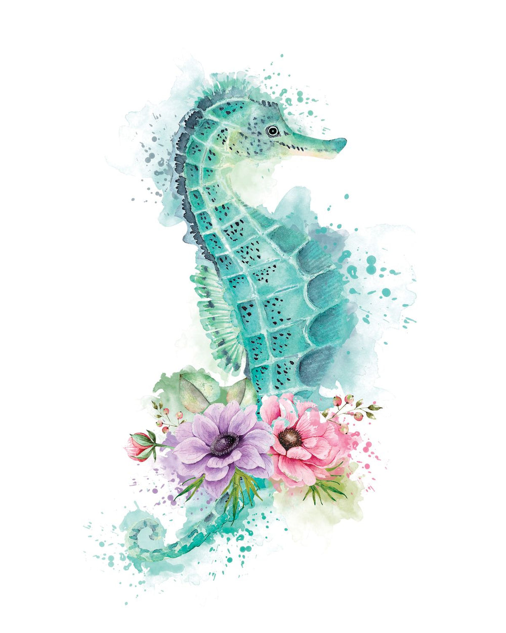 Green Seahorse Splash