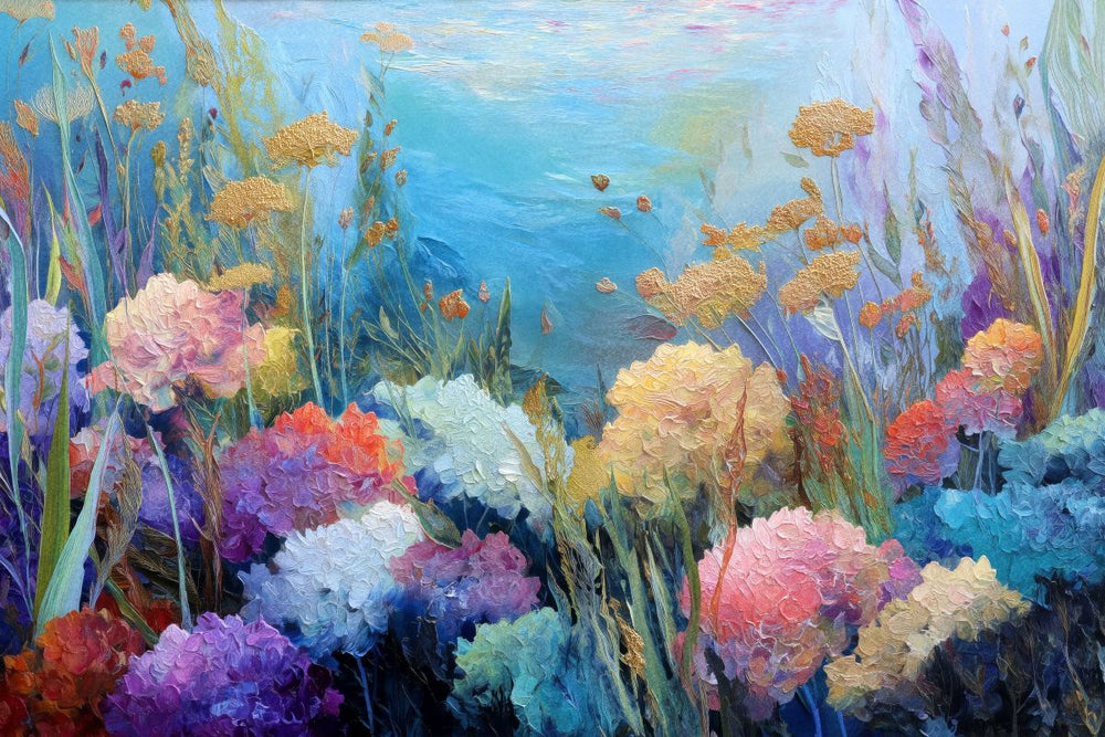 Undersea Garden Abstract Impressionist Painting