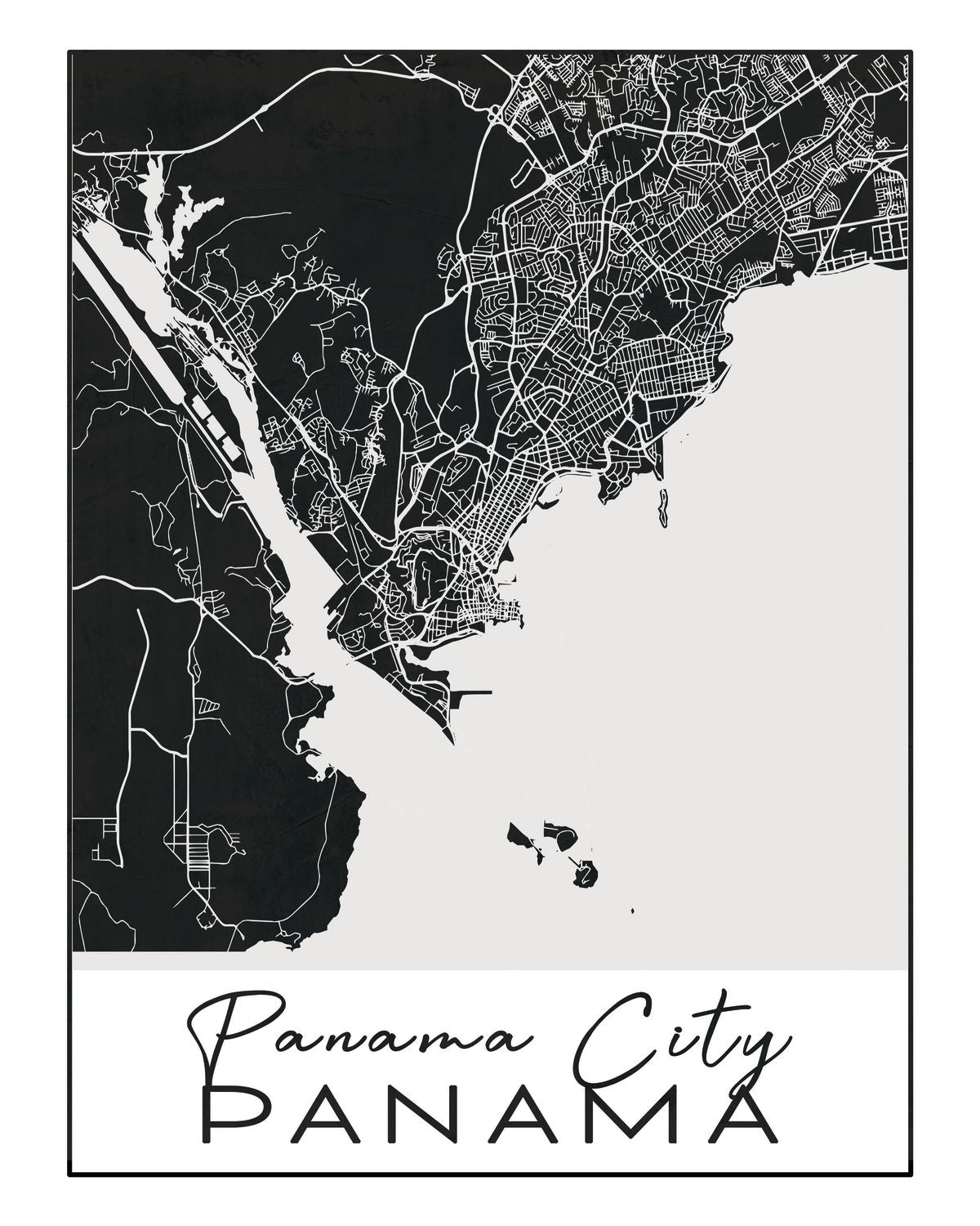Minimalist Panama City Map
