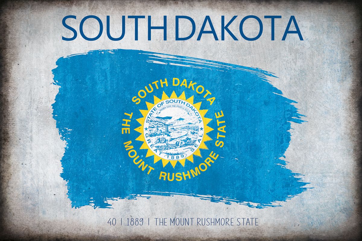South Dakota Flag Grunge