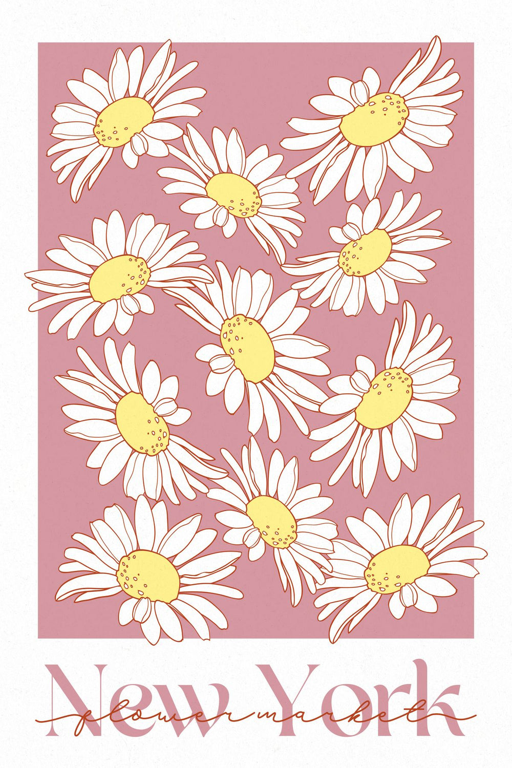 New York Daisies Flower Market Poster