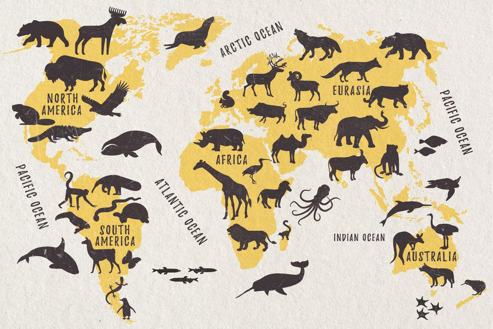 Animal Icons World Map