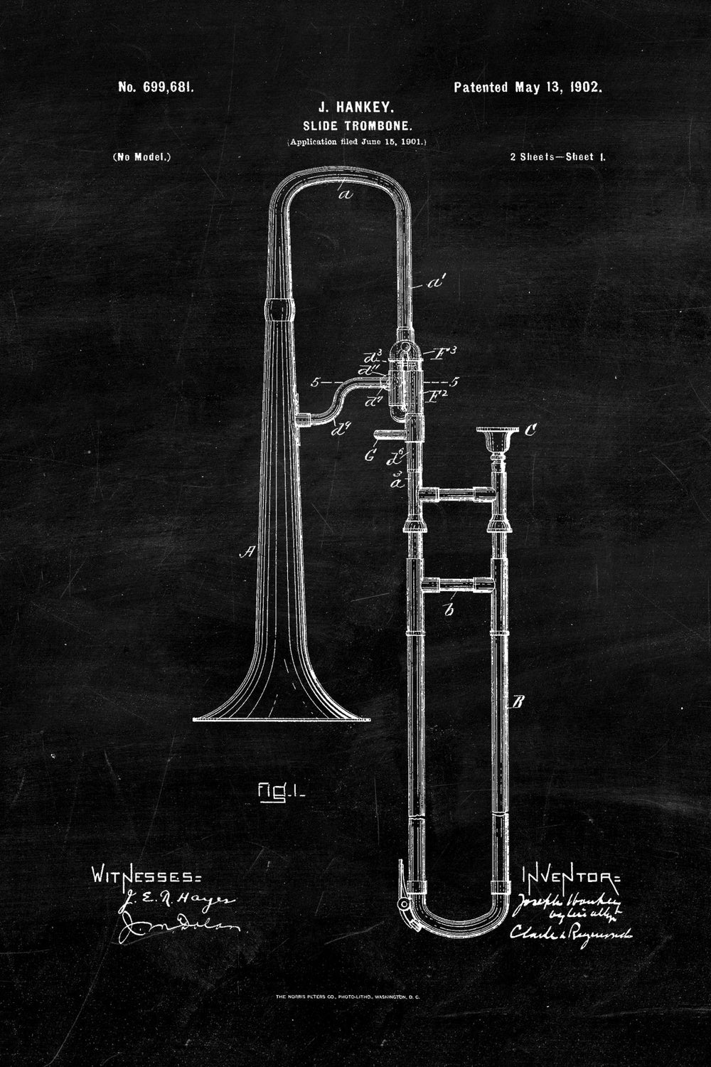 Slide Trombone BW Patent