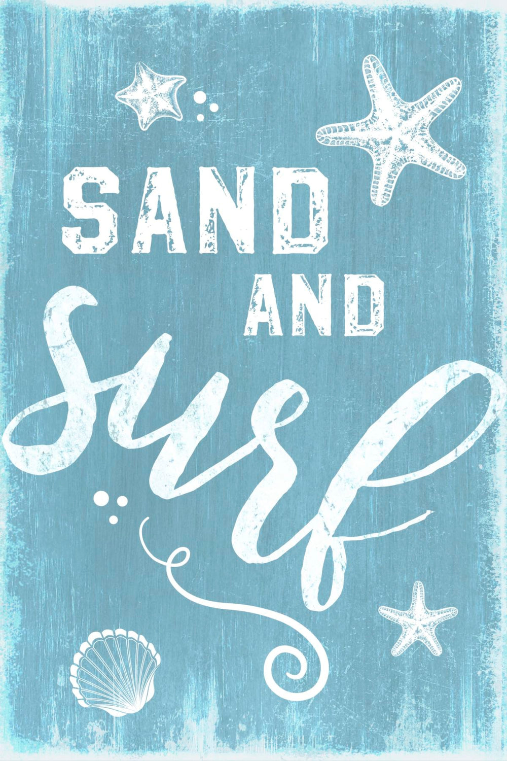 Sand And Surf Wood Style Sign Wall Art