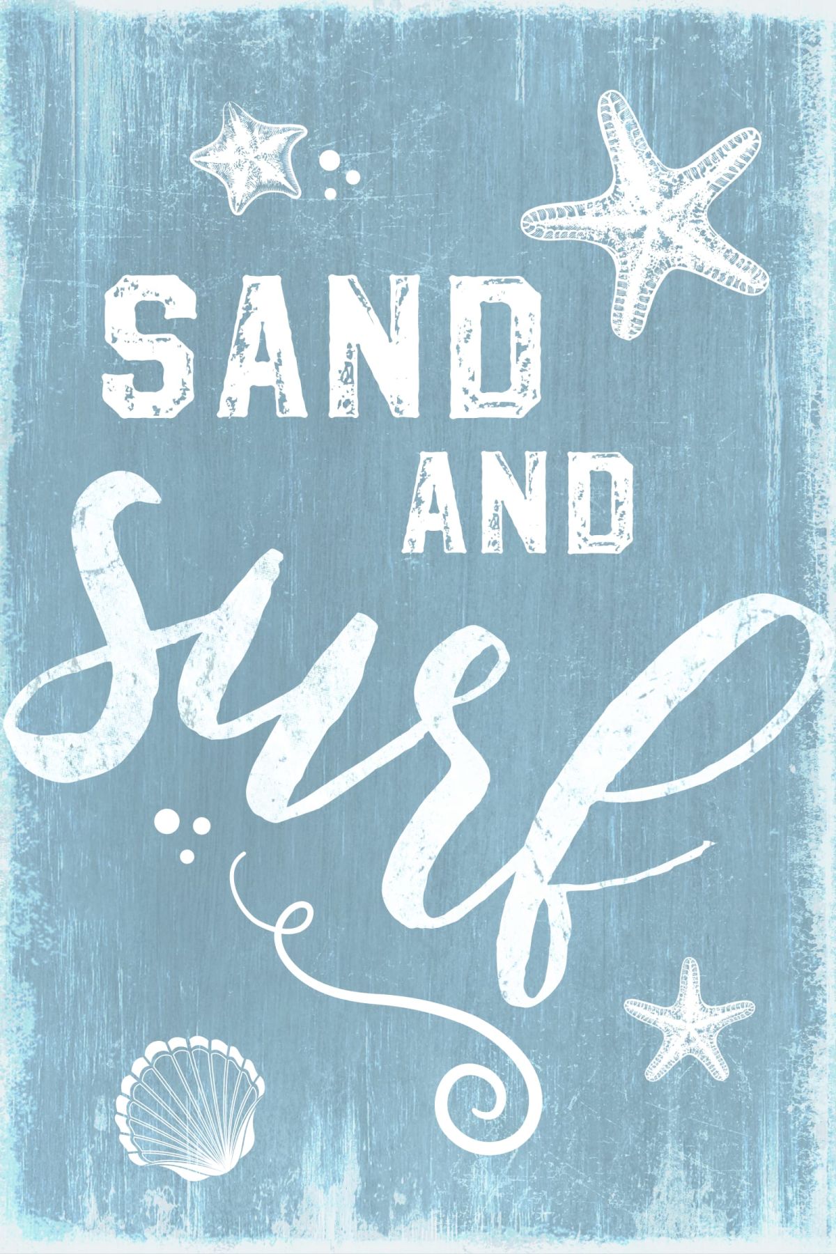 Sand And Surf Wood Style Sign