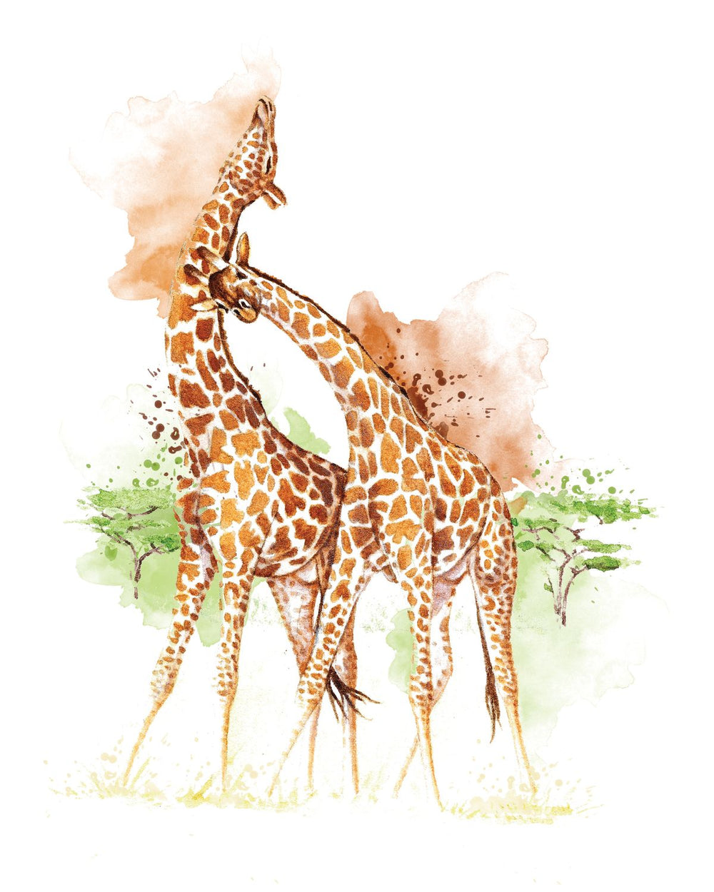 Watercolor Giraffes