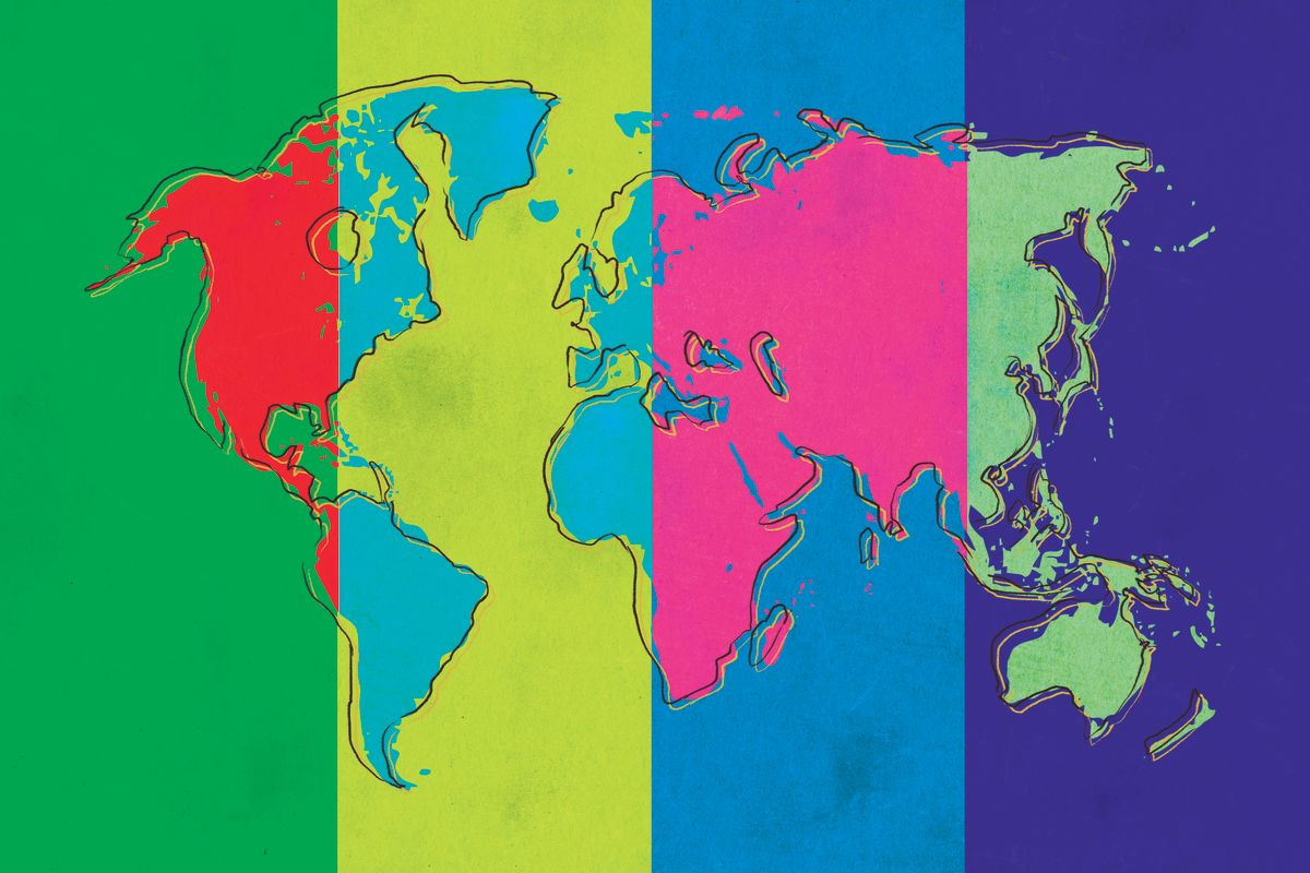 Colorblock World Map