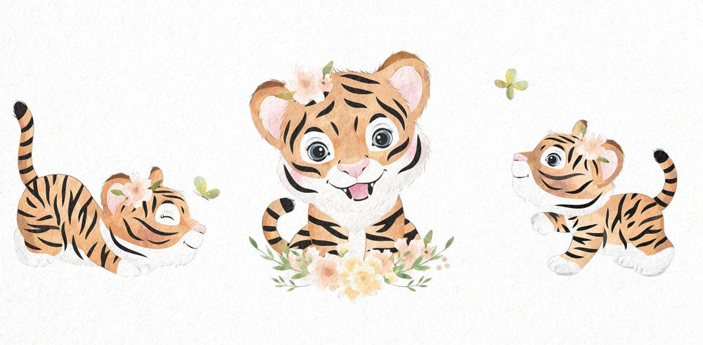 Floral Baby Tigers