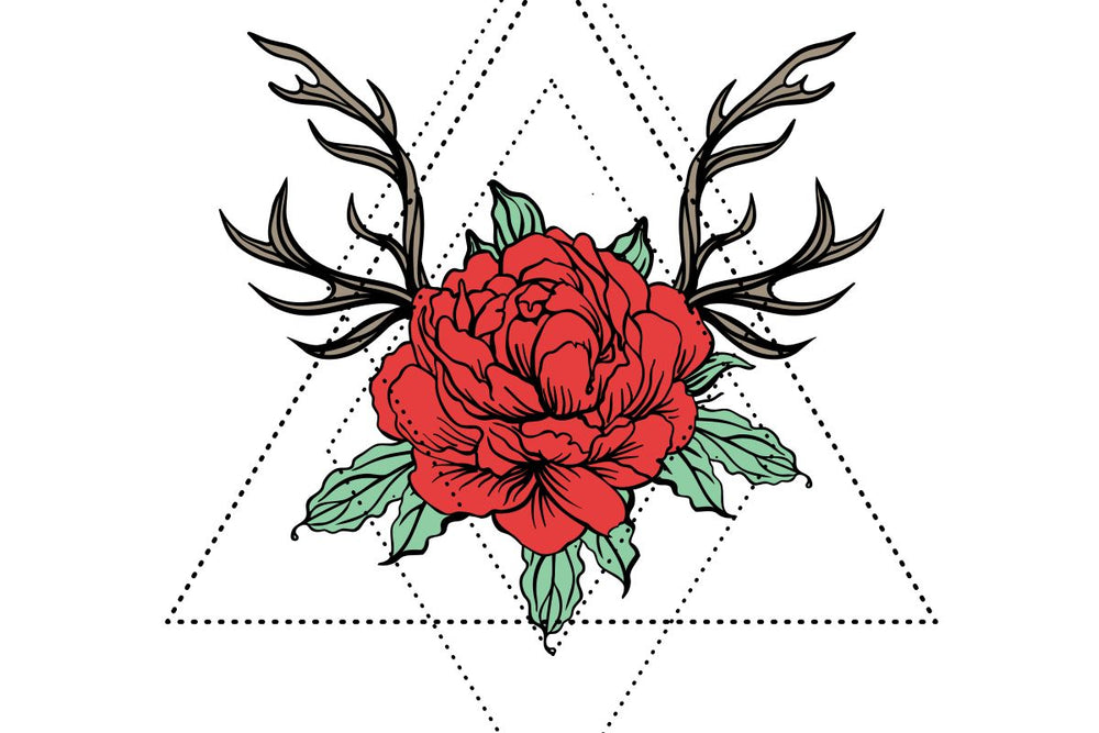 Peony Flower With Antlers