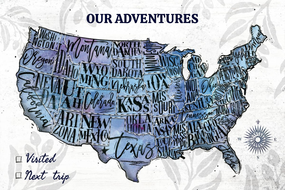 Our Adventures Push Pin USA Map