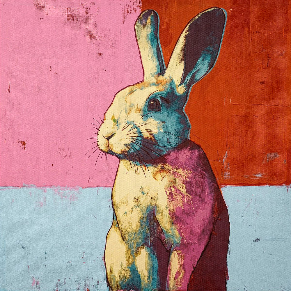 Pop Art Rabbit in Bold Colors