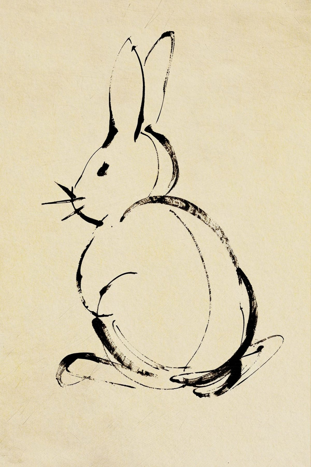 Ink Brush Rabbit Study