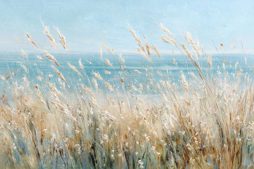 Golden Sea Grass Swaying in the Ocean Breeze