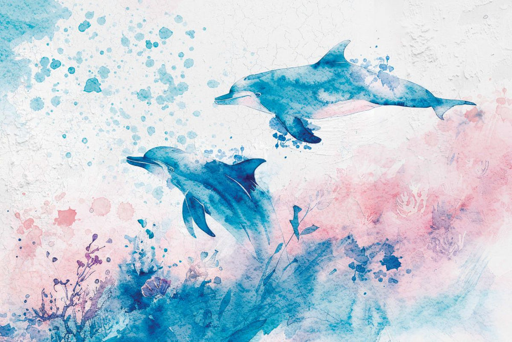 Dolphins Chasing The Waves