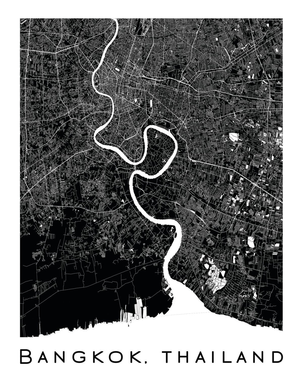 Minimalist Bangkok City Map