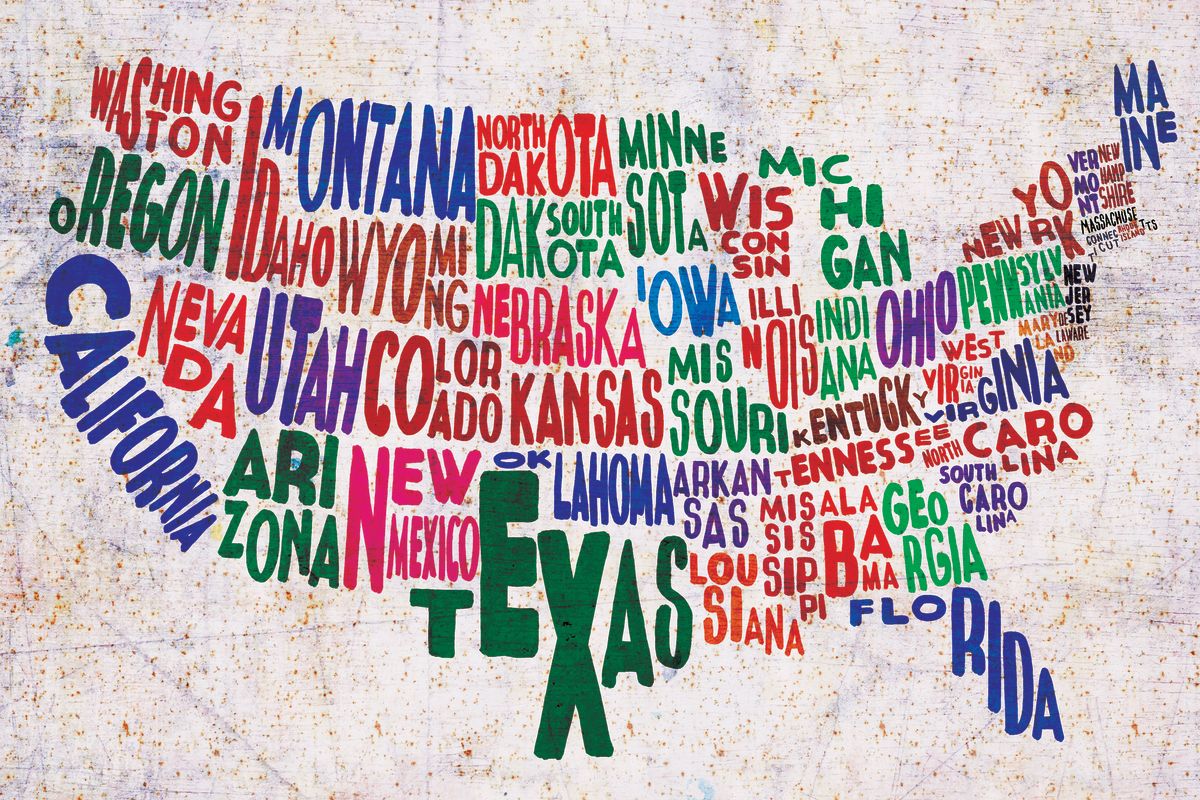 Color States USA Map – Pineapple Licensing