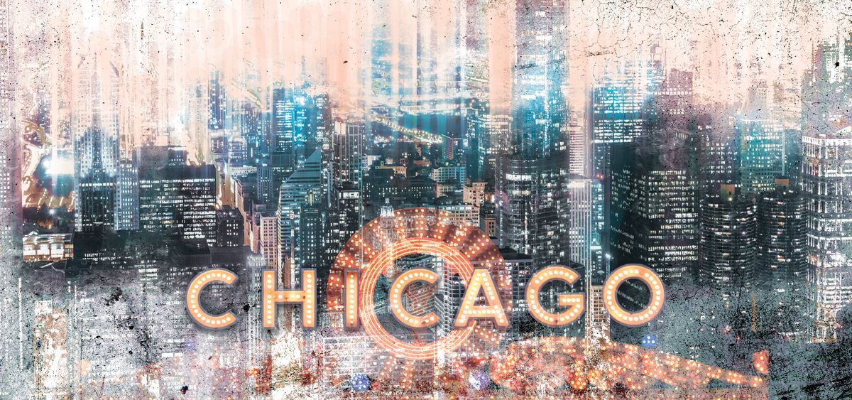 Chicago Cityscape Grunge