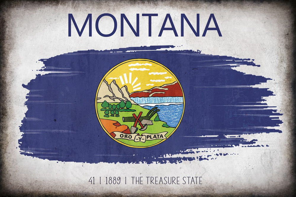 Montana Flag Grunge