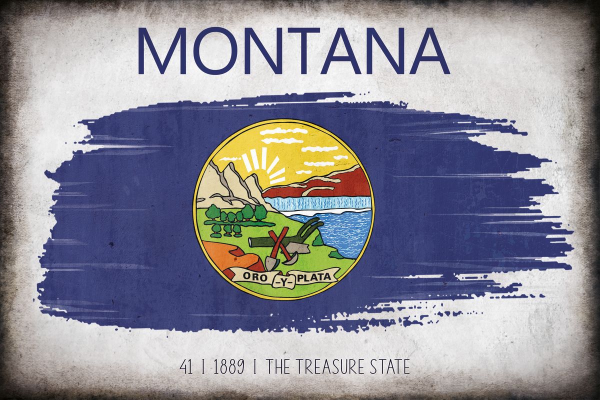 Montana Flag Grunge