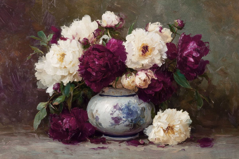 Classic Peony Still Life Painting
