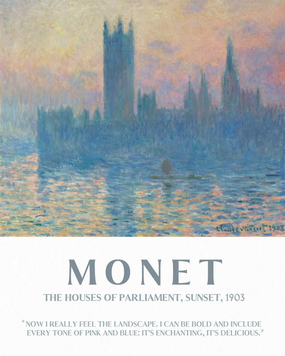 House Of Parliament Monet Exhibition Poster
