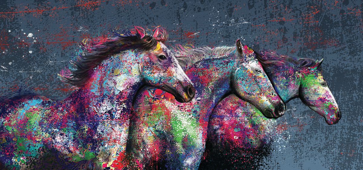 Horses Color Splash Paint