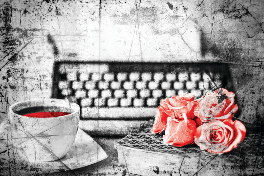 Typewriter Tea And Roses Pop