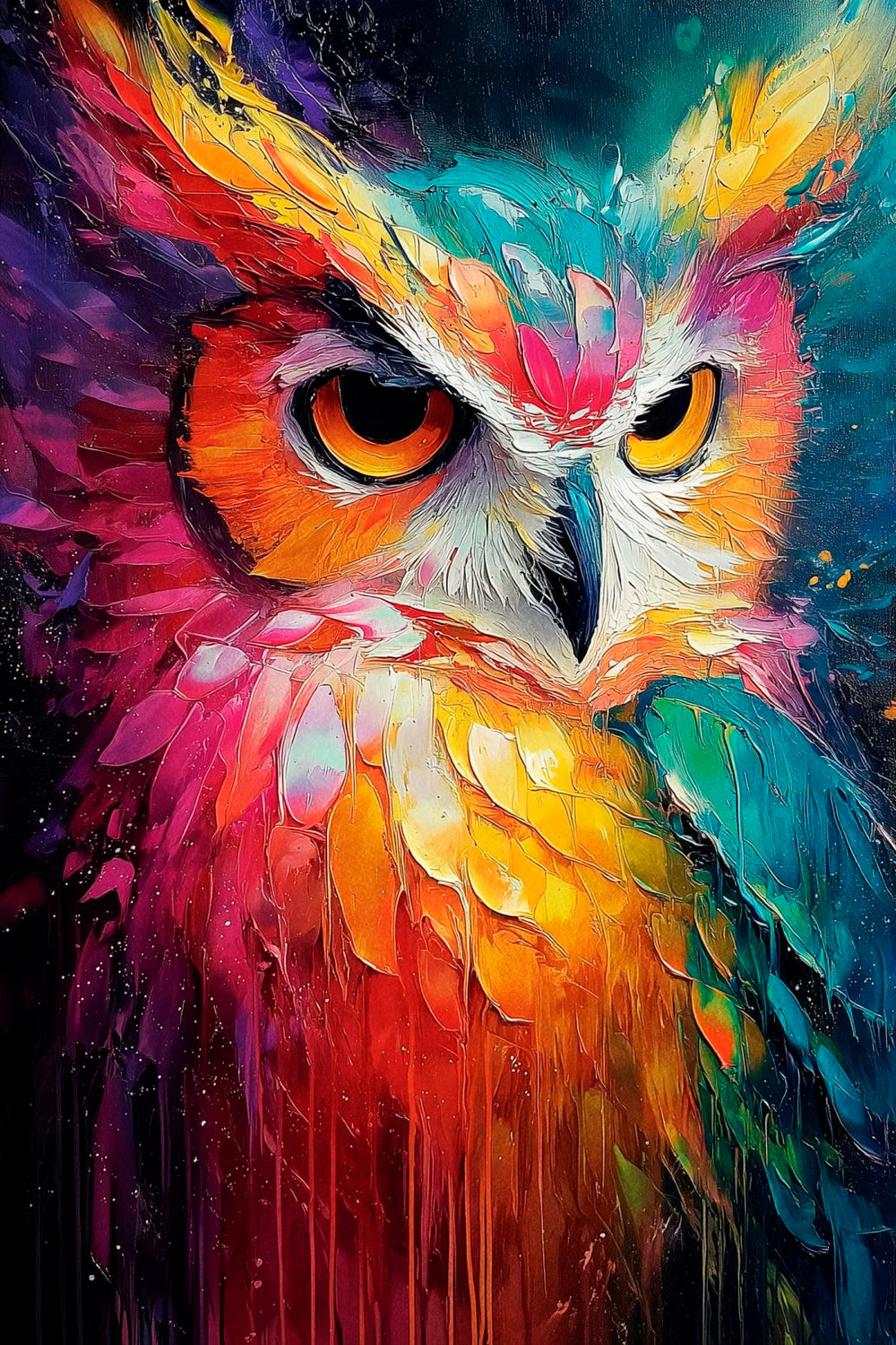 Colorful Owl's Stare