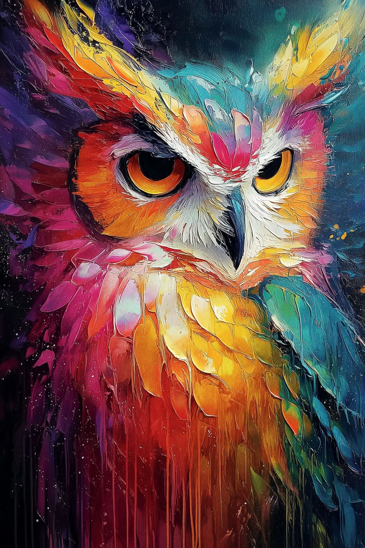 Colorful Owl's Stare