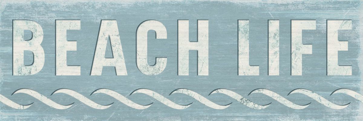 Beach Life Typography Sign Wall Art