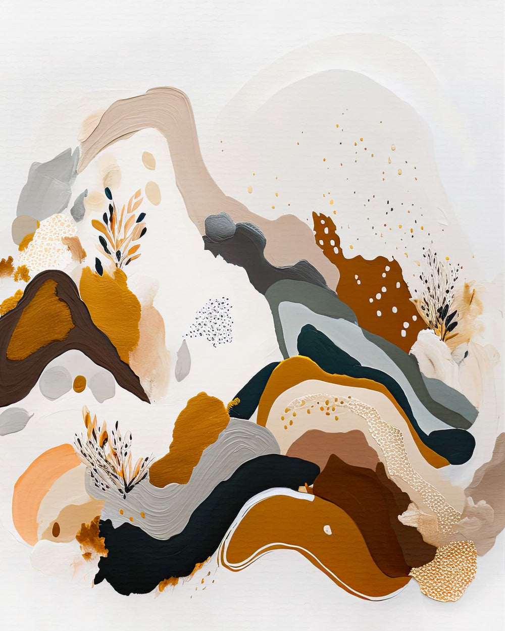 Abstract Brown Mountainscape