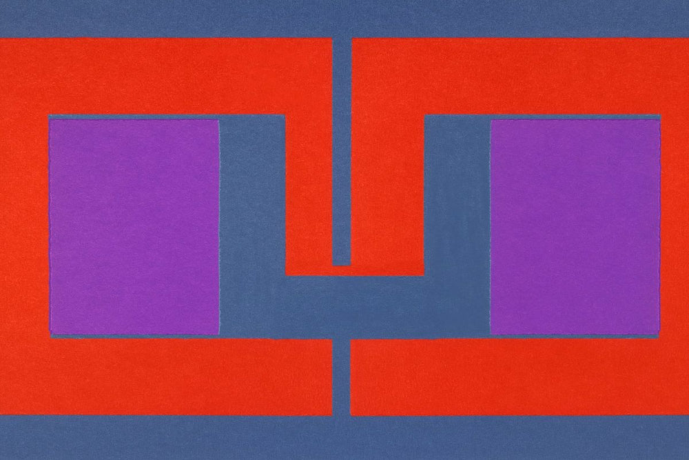 Symmetrical Modern Red and Purple Abstract