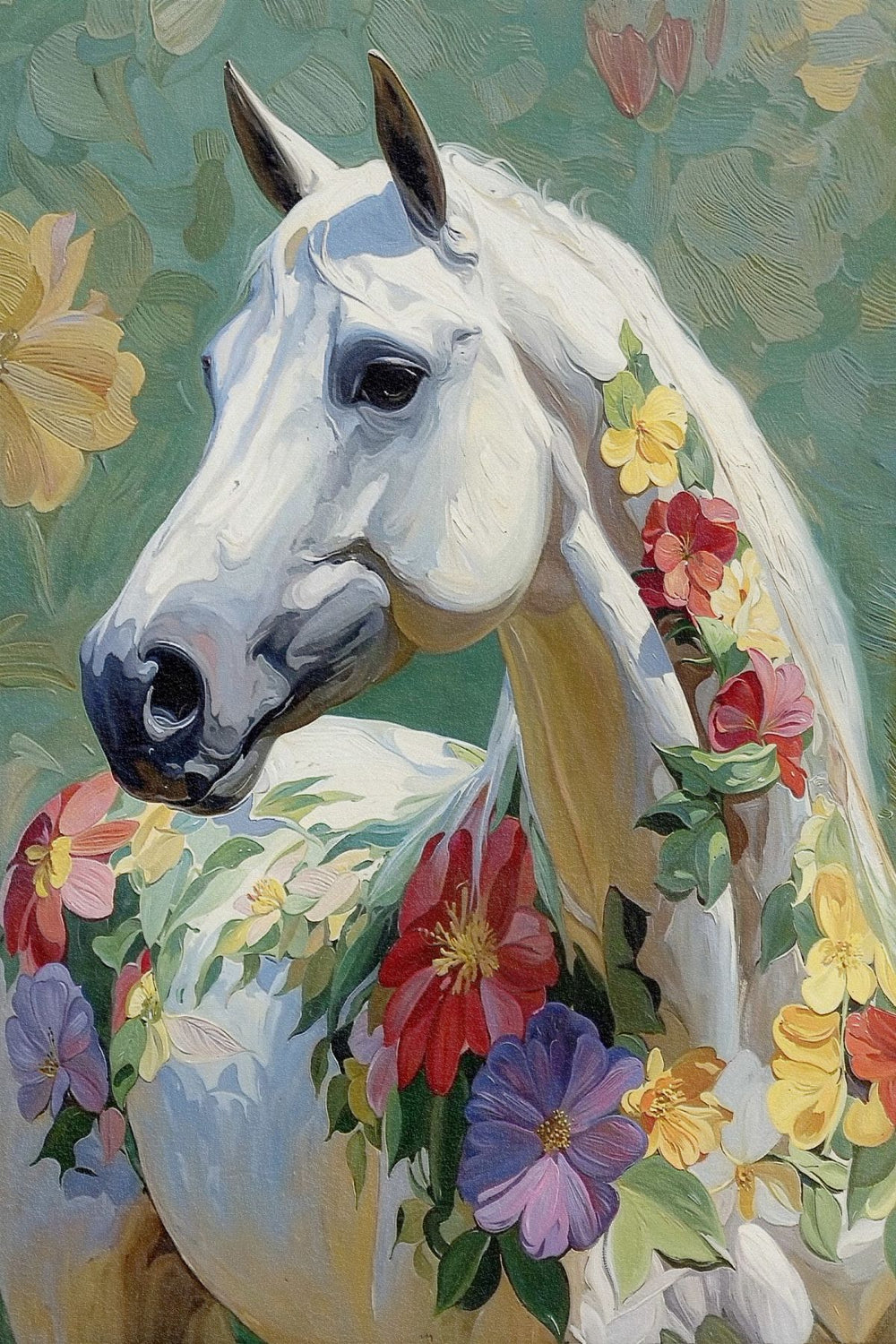 Floral Adorned Horse