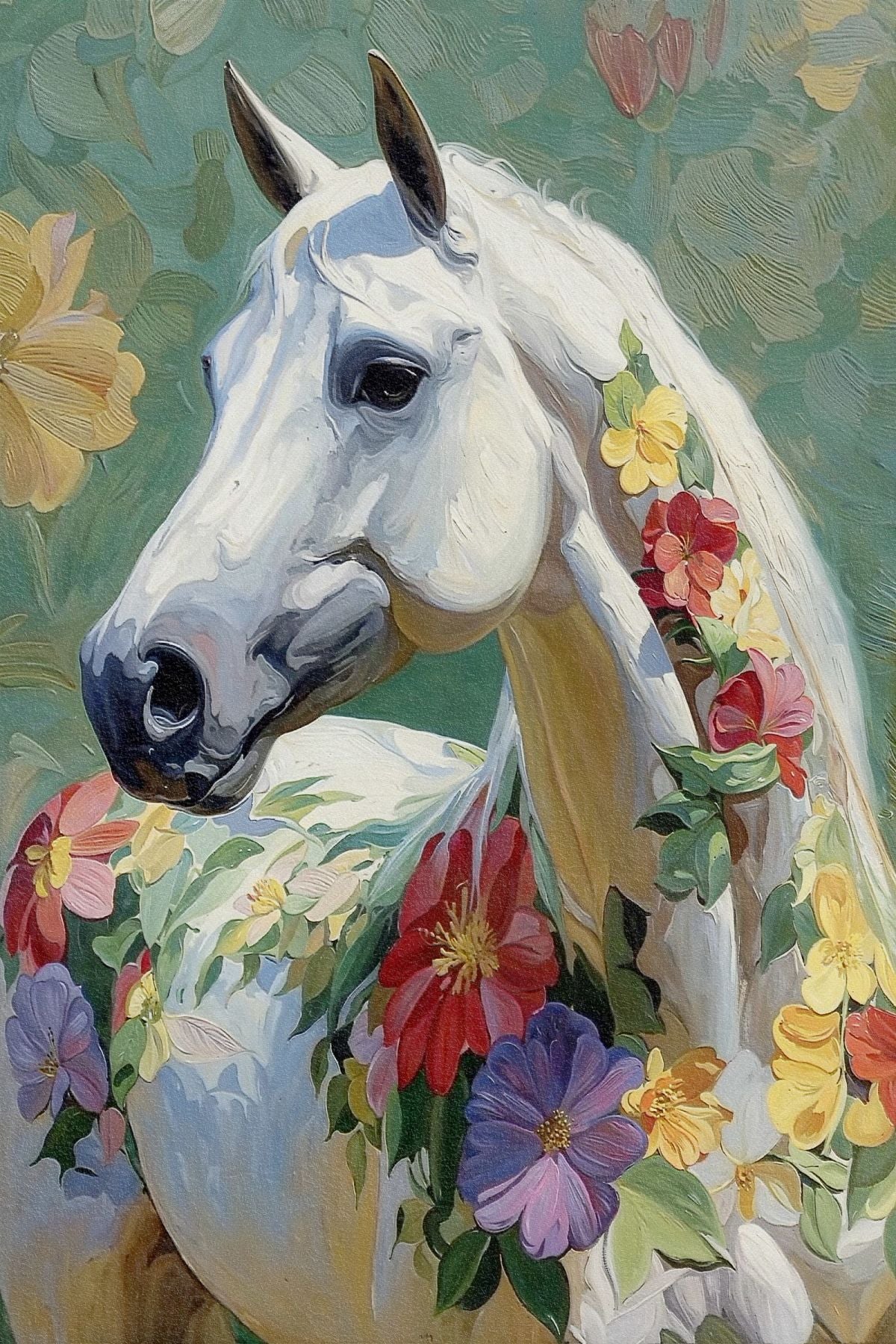 Floral Adorned Horse