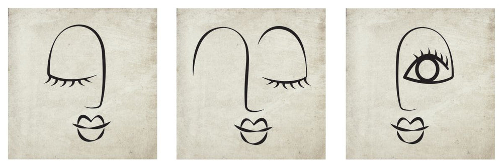 Wink Abstract Face Trio Portrait