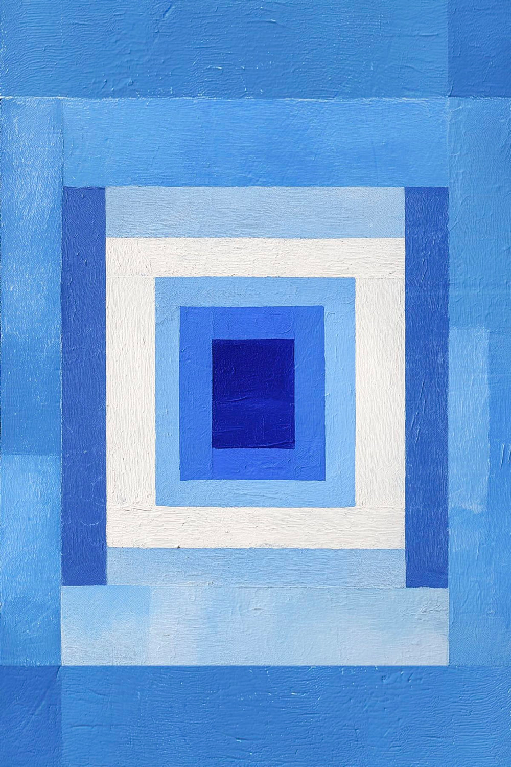 Blue Concentric Squares Abstract