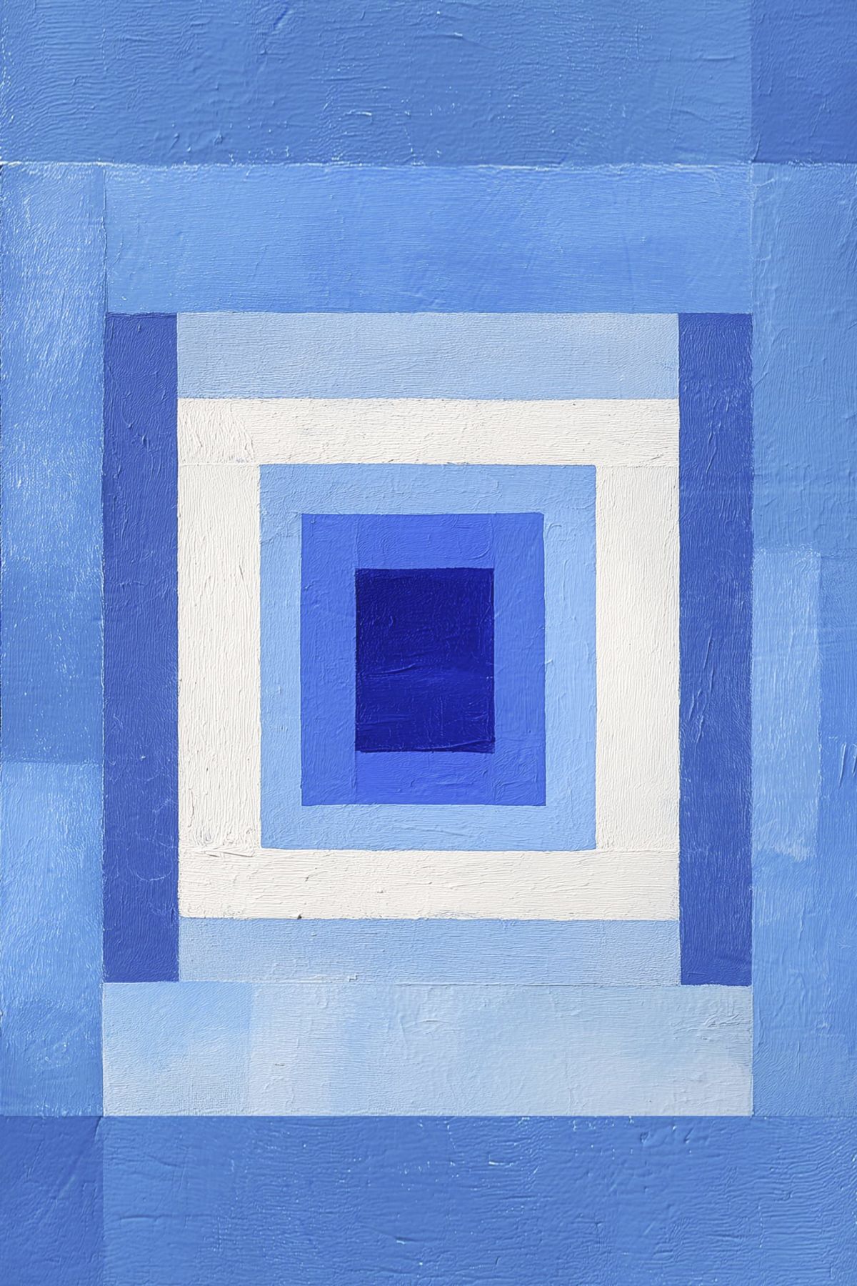 Blue Concentric Squares Abstract