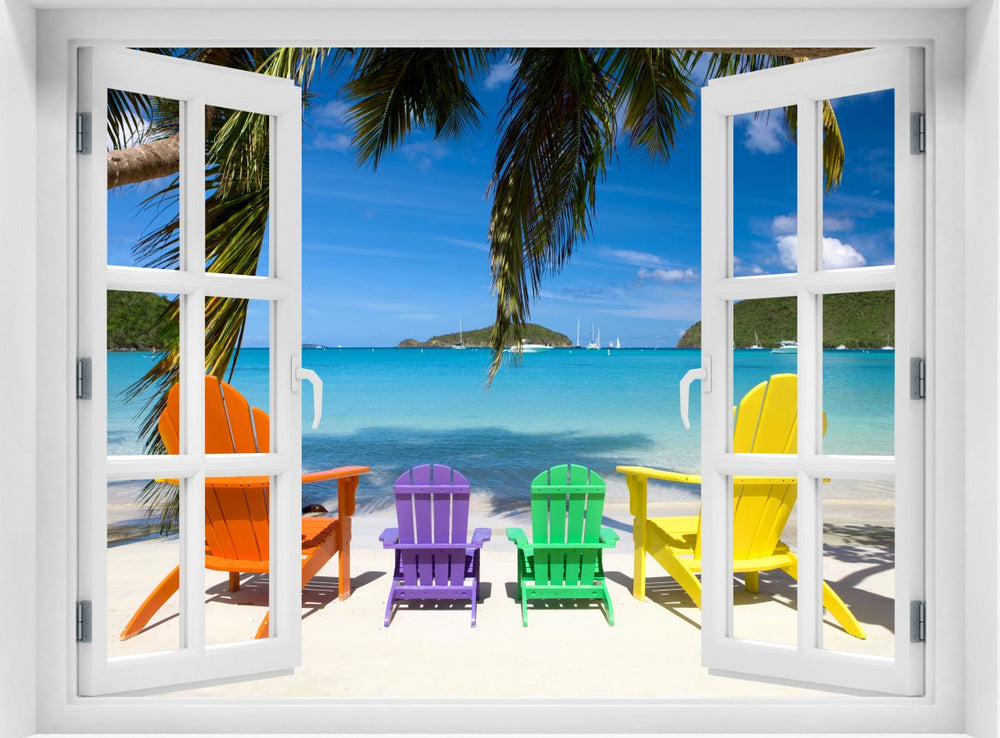 Window To Vibrant Beach