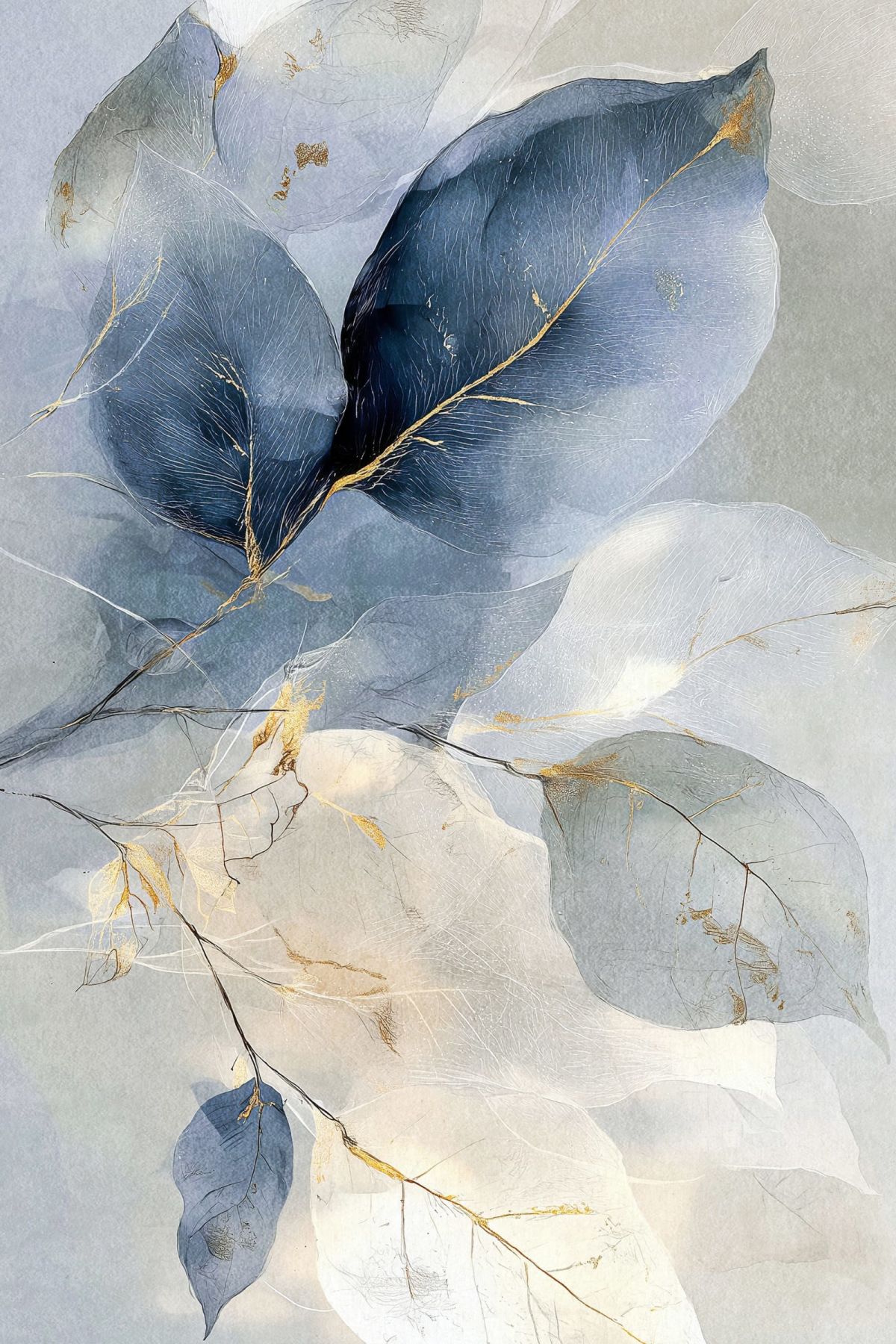 Leaves Traced In Gold II