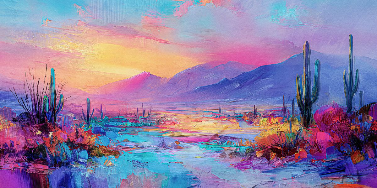 Desert Landscape In Colors