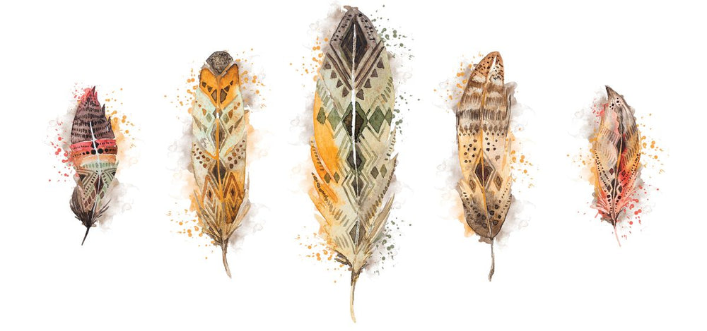 Feather Tribal Patterns Splatter