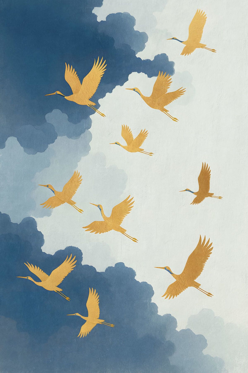 Golden Japanese Cranes