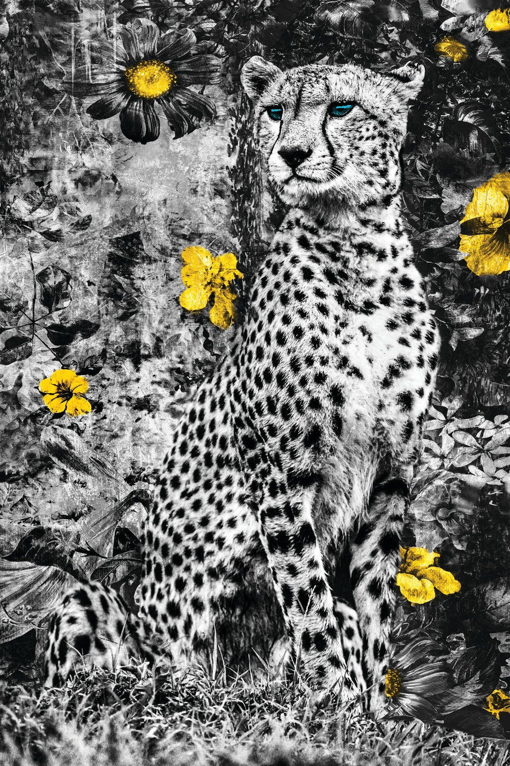 Cheetah And Flowers Pop