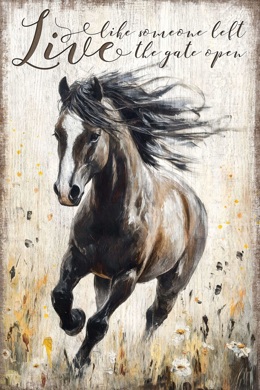 Live The Gate Open With Horse Wall Art