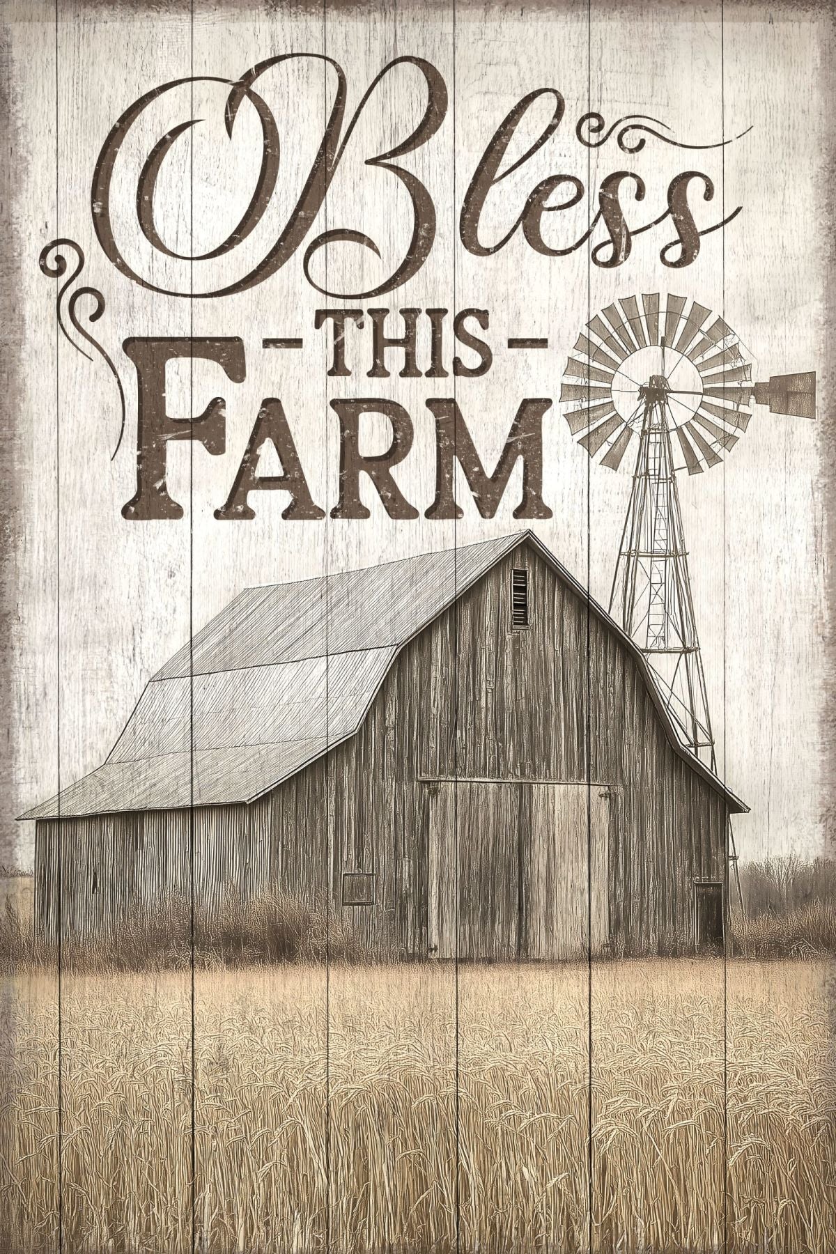 Bless This Farm With Barn Sign Wall Art