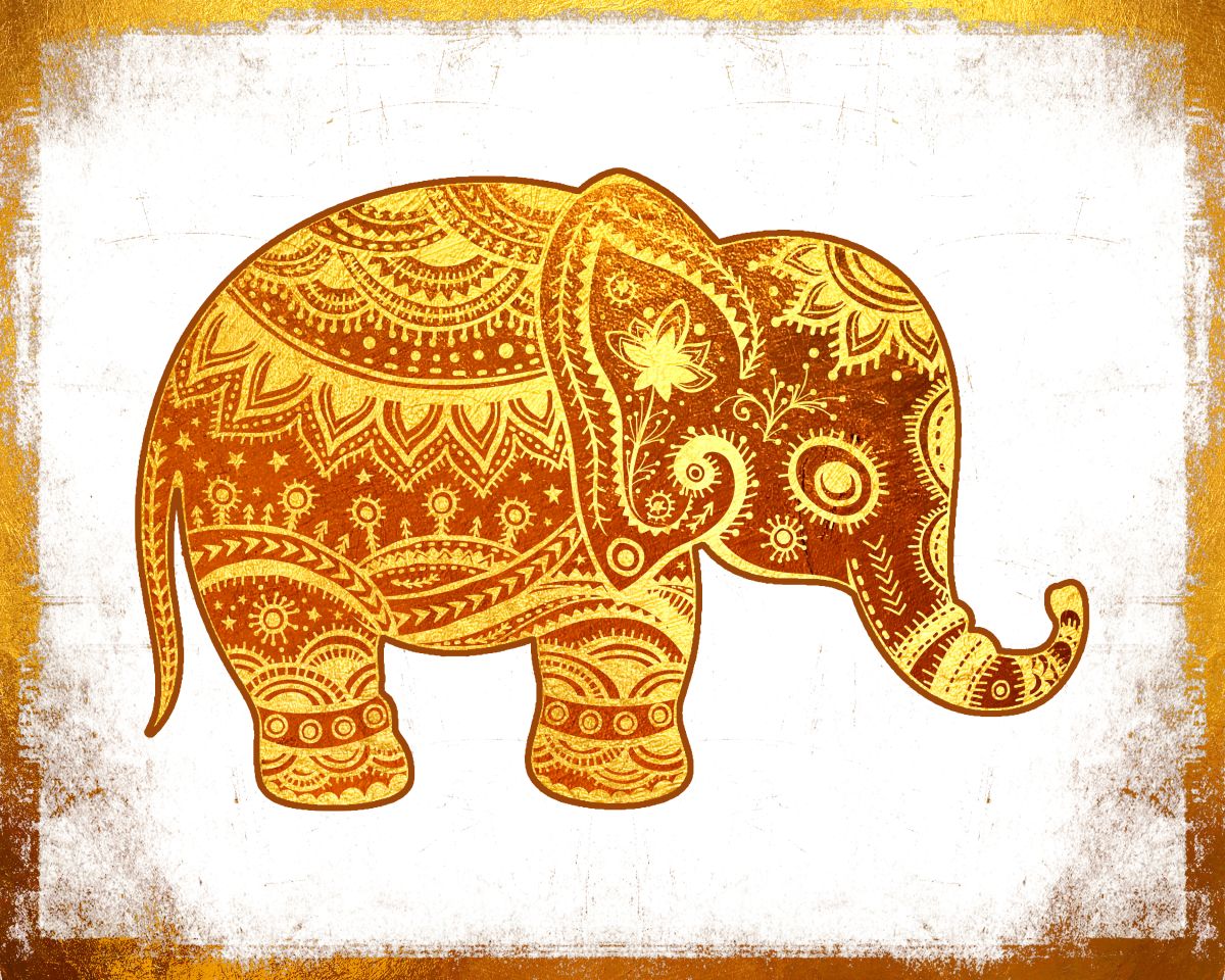 Golden Mandala Elephant